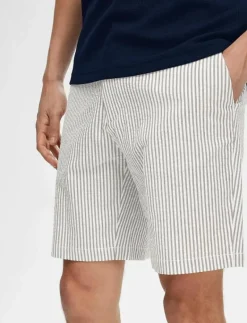 Selected SLHREGULAR-KARL SEERSUCKER SHORTS NOOS - Casual shorts DARK SAPPHIRE Discount