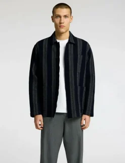 Selected SLHTONY WAFFLE STRIPE OVERSHIRT - Jackor & rockar SKY CAPTAIN Clearance