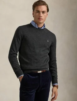Slim Fit Washable Wool Crewneck Sweater - Rundhalsad|Polo Ralph Lauren Online