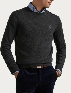 Slim Fit Washable Wool Crewneck Sweater - Rundhalsad|Polo Ralph Lauren Online