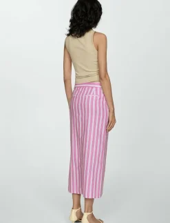 Slit striped skirt - Midi kjolar|Mango Outlet