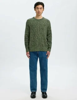 Selected SLMTILUM LS KNIT CREW NECK - Rundhalsad SKY CAPTAIN Best