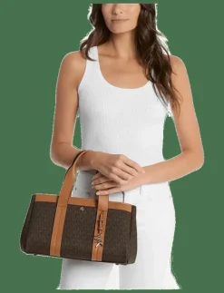 Michael Kors SM EW SATCHEL - Handväskor BRN/ACORN Sale