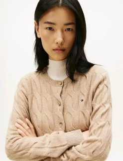 SOFT WOOL CABLE C-NK LS CARDIGAN - Koftor|Tommy Hilfiger Discount