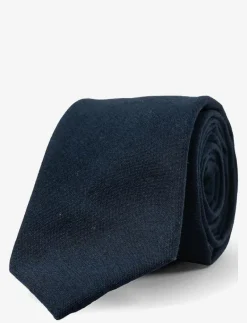 AN IVY Solid Cotton Tie - Slipsar NAVY New