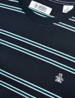 Original Penguin S/S MULTI STRIPE TEE - Kortärmad t-shirt DARK SAPPHIRE Sale