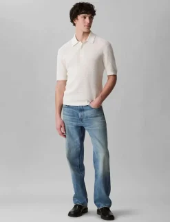 Calvin Klein Jeans SS SMTH CTTN WFFL PL - Kortärmade pikéer TOFU