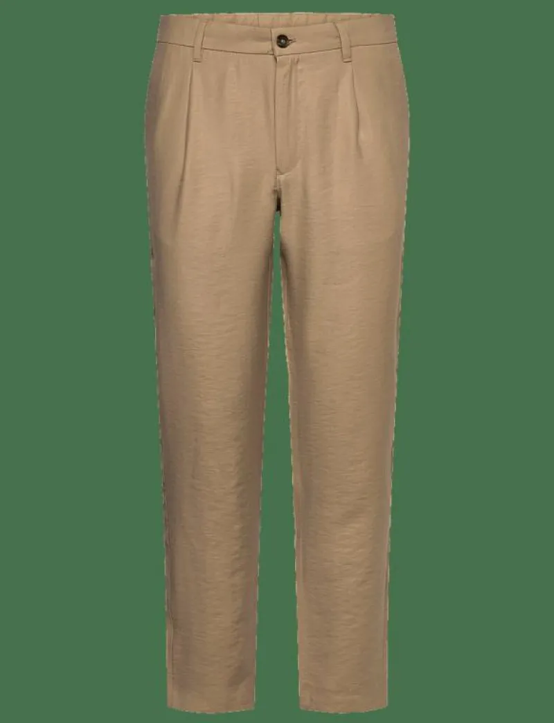 Mango Straight-fit pleated trousers - Casual byxor LIGHT BEIGE