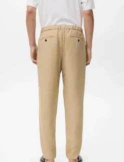 Mango Straight-fit pleated trousers - Casual byxor LIGHT BEIGE