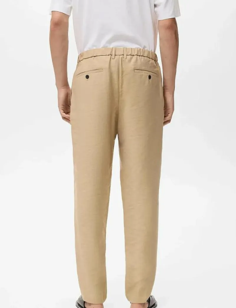 Mango Straight-fit pleated trousers - Casual byxor LIGHT BEIGE