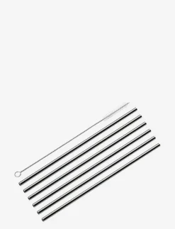 Straws STEEL 6 pcs. w/cleaning brush - Serveringstillbehör|cilio Discount