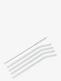 cilio Straws VETRO 4 pcs. w/cleaning brush - Serveringstillbehör CLEAR - CURVED Online