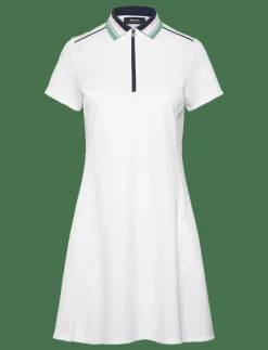 Ralph Lauren Golf Stretch Piqué Quarter-Zip Polo Dress - Klänningar CERAMIC WHITE/RFD Sale