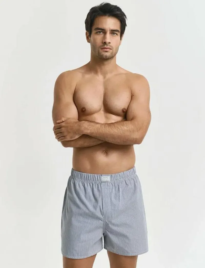STRIPE AND SOLID BOXER SHORTS 2-P - Boxershorts|GANT New