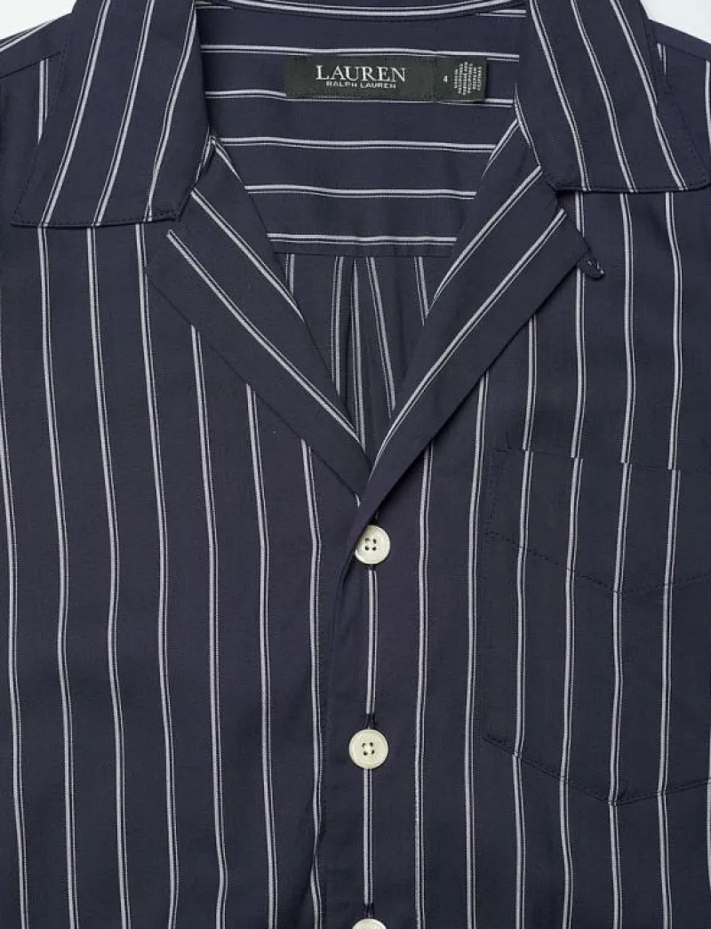 Striped Belted Twill Wide-Leg Jumpsuit - Jumpsuits|Lauren Ralph Lauren Outlet