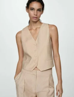Striped suit waistcoat - Kavajer|Mango Best