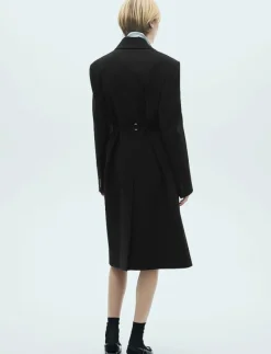 Structured double fabric coat with belt - Ullkappor|Mango Sale