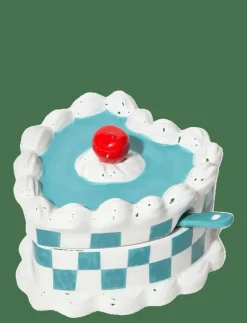 DOIY Sugar Bowl, Sweetie - Sockerskålar WHITE AND TURQUOISE Discount