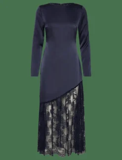 Suki Diagonal Cut Lace Midi Dress - Midiklänningar|Malina Outlet