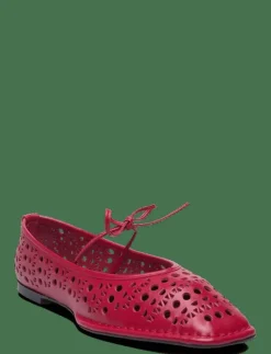 ALOHAS Sway Slit Leather Ballet Flats - Ballerinas RED New
