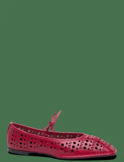 ALOHAS Sway Slit Leather Ballet Flats - Ballerinas RED New