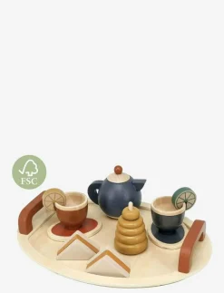 Magni Toys Tea set with tray in FSC wood - Leksakskök & Tillbehör MULTI COLOURED Hot