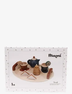 Magni Toys Tea set with tray in FSC wood - Leksakskök & Tillbehör MULTI COLOURED Hot