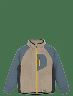 Color Kids Teddy Jacket W. Fleece Sleeves - Jackor STORMY WEATHER Clearance