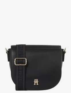 Tommy Hilfiger TH LOGOTAPE SADDLE BAG - Crossbody Bags BLACK Best