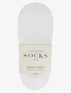 URBAN QUEST THE BAMBOO WOMEN NO SHOW SOCKS 5-PACK - Strumpor WHITE Clearance