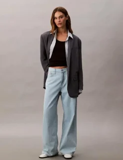 THE WIDE LEG LINEN - Vida byxor|Calvin Klein Jeans New