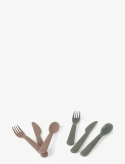 Dantoy TINY BIOBASED CUTLERY SET - Serveringsset OLIVE AND GREY Sale