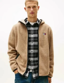 Tommy Jeans TJM REG BADGE TEDDY ZIP TRU EXT - Mellanlager COASTAL TAUPE Online