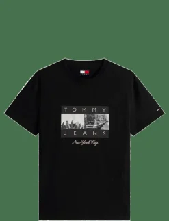 Tommy Jeans TJM REG PHOTO FLAG SS TEE - Kortärmad t-shirt BLACK Outlet