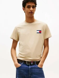 Tommy Jeans TJM SLIM 2PACK ESS FLAG TEE - Kortärmad t-shirt ECRU SILT Best