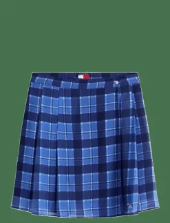 Tommy Jeans TJW CHIFFON PLEATED MINI SKIRT - Korta kjolar BLUE CHECK Discount