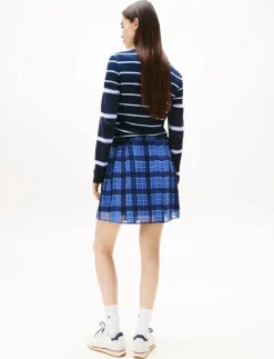Tommy Jeans TJW CHIFFON PLEATED MINI SKIRT - Korta kjolar BLUE CHECK Discount
