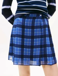 Tommy Jeans TJW CHIFFON PLEATED MINI SKIRT - Korta kjolar BLUE CHECK Discount