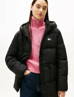 TJW HOODED MIDI PUFFER JACKET - Dun- & vadderade jackor|Tommy Jeans New