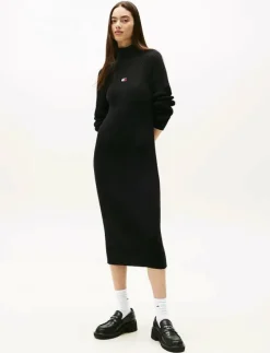 TJW MOCKNECK BADGE SWEATER DRESS - Midiklänningar|Tommy Jeans Clearance