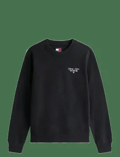Tommy Jeans TJW REG ESS LOGO 1 CREW EXT - Sweatshirts BLACK Hot