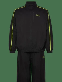 EA7 TRACKSUIT - Tracksuits BLACK/MACAW GREEN Clearance