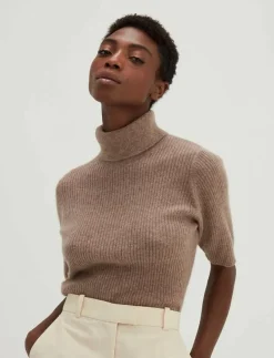 Turtleneck Rib T-shirt - Polotröjor|Davida Cashmere Sale