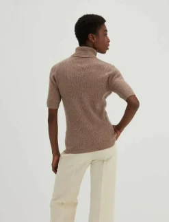 Turtleneck Rib T-shirt - Polotröjor|Davida Cashmere Sale
