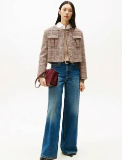 Tommy Hilfiger TWEED LADY JACKET - Bouclés RED/ GREY CHECK Sale