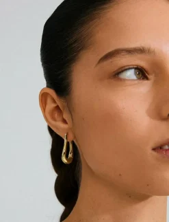 UNFOLD hoops gold-plated - Hoops|Pilgrim Outlet