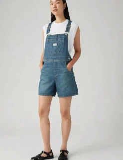 Levi's® UTILITY SHORTALL ANNIVERSARY P - Hängselbyxor DARK INDIGO - WORN IN New