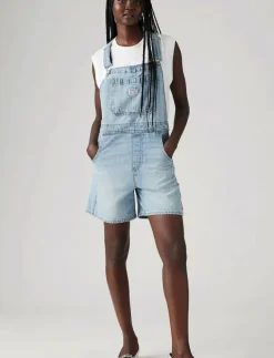 Levi's® UTILITY SHORTALL SUMMER JOB - Hängselbyxor LIGHT INDIGO - FLAT FINIS Discount