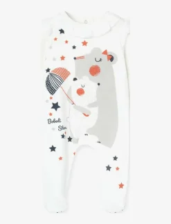 Boboli Velour play suit for baby girl -BCI - One-sie OFF WHITE New