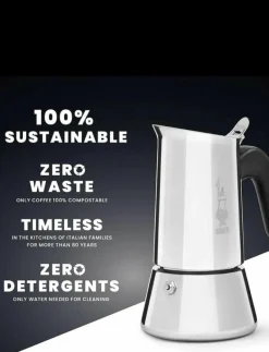 Bialetti Venus NEW induction in box - Mokabryggare SILVER New